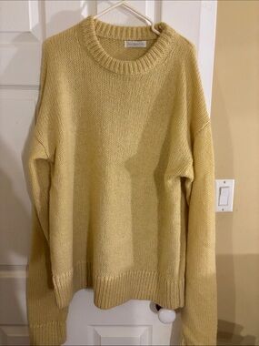 Cozy Oversized Yellow Crewneck Sweater